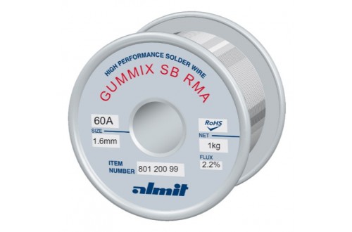 Almit - FIL A SOUDER GUMMIX SB RMA P2 SN60 - FLUX 2,5% - 1,0mm - 1,0kg